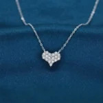 Luxury Pave Heart Moissanite Pendant Necklace 925 Silver - Image 4