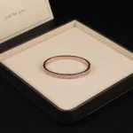Slim Full Pave Moissanite Screw Bangle 925 Silver - Image 5