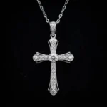Luxury Galaxy Cross Moissanite Pendant Necklace 925 Silver