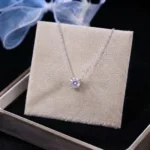 Twinkling Star Four-Prong Solitaire Moissanite Pendant Necklace 925 Silver - Image 3