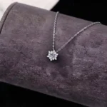 Luxury Christmas Snowflake Moissanite Pendant Necklace 925 Silver