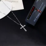 Luxury Galaxy Cross Moissanite Pendant Necklace 925 Silver - Image 3