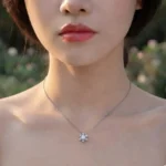 Luxury Icy Snowflake Moissanite Pendant Necklace 925 Silver - Image 5