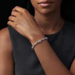 Serpentine Moissanite Link Bracelet 925 Silver - Image 5