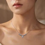 Angel Wings Moissanite Dangle Pendant Necklace 925 Silver - Image 6