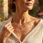 Luxury Shimmering Circle Moissanite Pendant Necklace 925 Silver - Image 5
