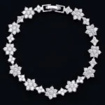 Full Blossom Moissanite Charm Bracelet 925 Silver