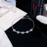 Heart Moissanite Charm Bracelet 925 Silver - Image 3