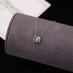 Luxury Dancing Cat Moissanite Pendant Necklace 925 Silver