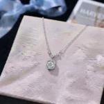 Luxury Full Station Cushion Sugar Cube Moissanite Pendant Necklace 925 Silver