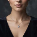 Luxury Oval Halo Moissanite Pendant Necklace 925 Silver - Image 6
