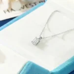 Luxury Vintage Radiant Moissanite Solitaire Pendant Necklace 925 Silver - Image 4