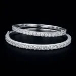 Full Pave Moissanite Bangle Bracelet 925 Silver