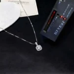Cushion Sugar Cube Moissanite Pendant Necklace 925 Silver - Image 3