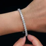 Full Pave Moissanite Bangle Bracelet 925 Silver - Image 4