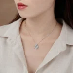 Luxury Fresh Floral Petal Moissanite Pendant Necklace 925 Silver - Image 6