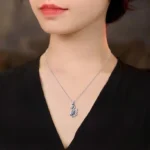 Luxury Elegant Swan Moissanite Pendant Necklace 925 Silver - Image 5