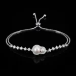 Gourd Pearl Moissanite Bolo Bracelet 925 Silver