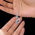 Luxury Elegant Swan Moissanite Pendant Necklace 925 Silver - Image 3