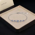 Five Stone Moissanite Station Bracelet 925 Silver - Image 4
