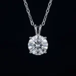 Luxury Classic Four-Prong Solitaire Moissanite Pendant Necklace 925 Silver