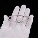 Graduated Multi-Stone Moissanite Bangle 925 Silver - Image 2