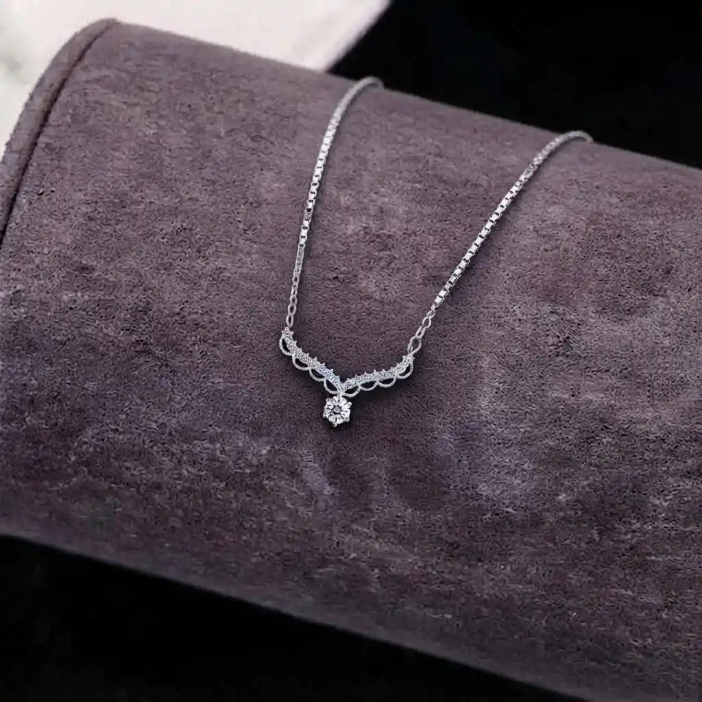 458ce048-fd0e-4eca-956f-fd8531de24d8 Angel Wings Moissanite Dangle Pendant Necklace 925 Silver - Image 1