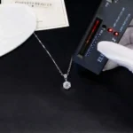 Luxury Classic Six-Prong Solitaire Moissanite Pendant Necklace 925 Silver - Image 3
