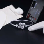 Bubble Moissanite Bangle Bracelet 925 Silver - Image 4