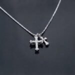 Luxury Double Cross Moissanite Charm Pendant Necklace 925 Silver - Image 4