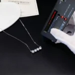 Luxury Four Stone Smile Bar Moissanite Necklace 925 Silver - Image 6