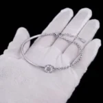 Classic Six Prong Moissanite Charm Bracelet 925 Silver - Image 2