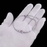 Classic Four Prong Moissanite Charm Bracelet 925 Silver - Image 3