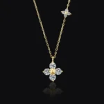 Luxury Clover Charm Moissanite Clavicle Necklace 925 Silver - Image 2