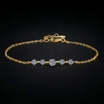 Five Stone Moissanite Station Bracelet 925 Silver
