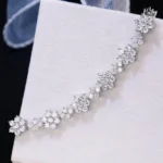 Full Blossom Moissanite Charm Bracelet 925 Silver - Image 3