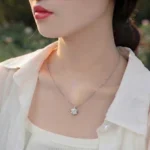 Luxury Edelweiss Snowflake Moissanite Pendant Necklace 925 Silver - Image 5