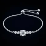 Allure Solitaire Moissanite Bolo Bracelet 925 Silver