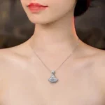 Luxury Princess Dress Fan Moissanite Pendant Necklace 925 Silver - Image 5
