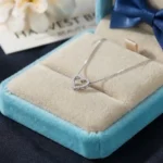 Luxury Open Heart Paved Moissanite Pendant Necklace 925 Silver - Image 3