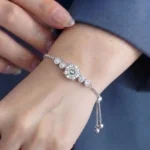 Allure Solitaire Moissanite Bolo Bracelet 925 Silver - Image 4