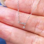 Luxury Lucky Letter Moissanite Dangle Pendant Necklace 925 Silver - Image 4