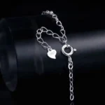 Radiant Clover Moissanite Charm Bracelet 925 Silver - Image 5
