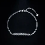 Row Stone Moissanite Line Bracelet 925 Silver