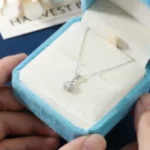 Vintage Round Halo Moissanite Pendant Necklace 925 Silver - Image 3