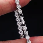 Hexagon Bezel Moissanite Tennis Bracelet 925 Silver - Image 4