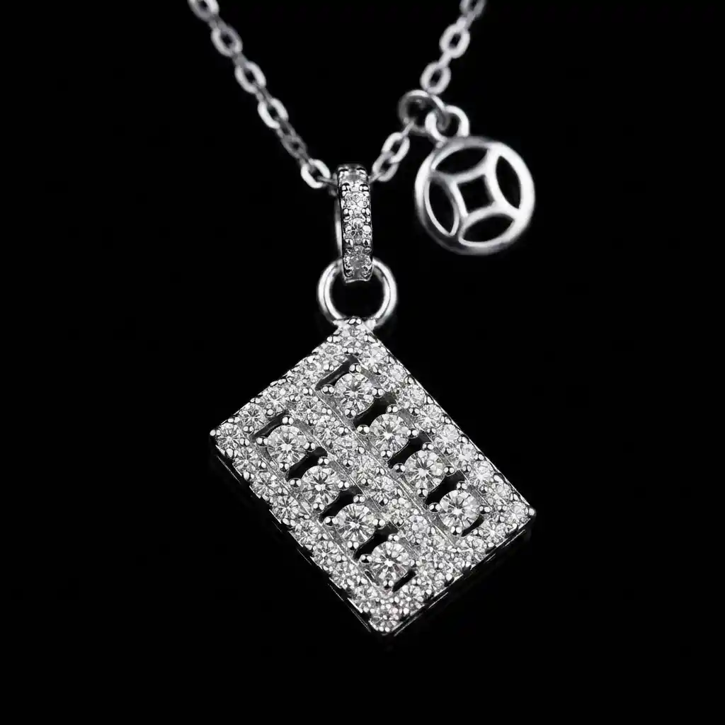 81a937ea-1729-4c37-a45e-9ce139f2d00b Luxury Paved Abacus Wealth Moissanite Pendant Necklace 925 Silver - Image 1