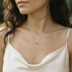 Luxury Open Heart Paved Moissanite Pendant Necklace 925 Silver - Image 5