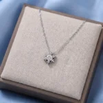 Luxury Icy Snowflake Moissanite Pendant Necklace 925 Silver - Image 3