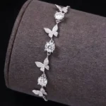 Fluttering Butterfly Moissanite Bracelet 925 Silver - Image 2